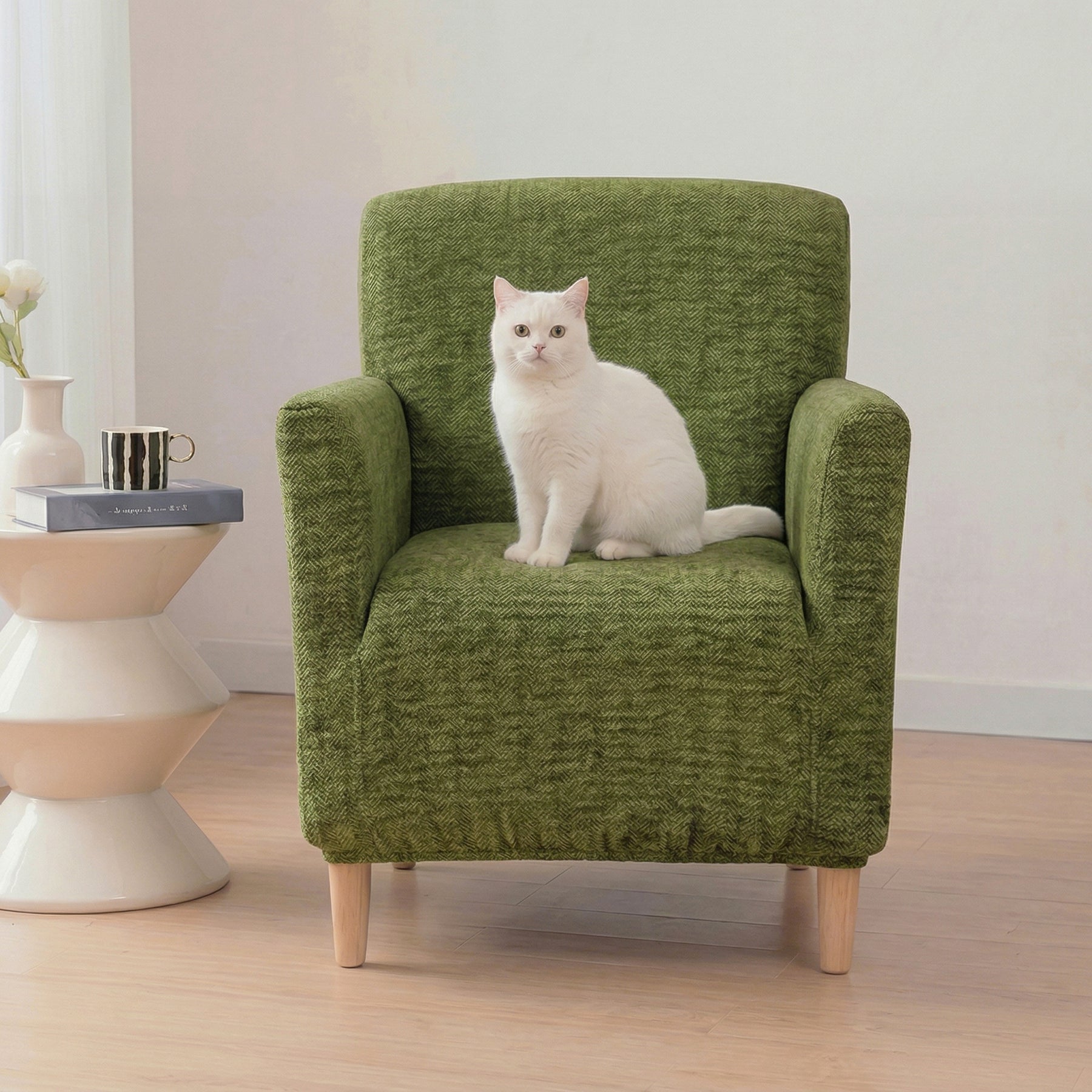 Housse de fauteuil, canapé extensible confortable et résistante aux griffures.
