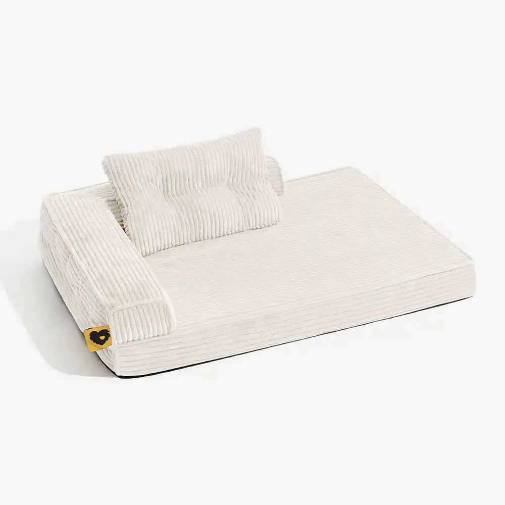 Lit orthopédique pour chien en velours côtelé anti-rayures amovible avec coussin - ComfySofa