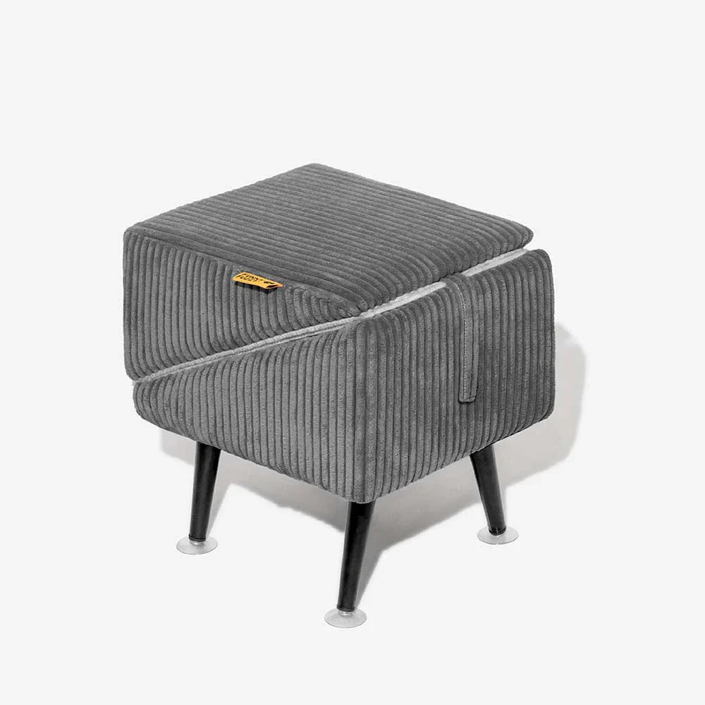 Rampe pour animaux 3-en-1 en velours côtelé confortable avec alliage renforcé et tabouret latéral – StepSure