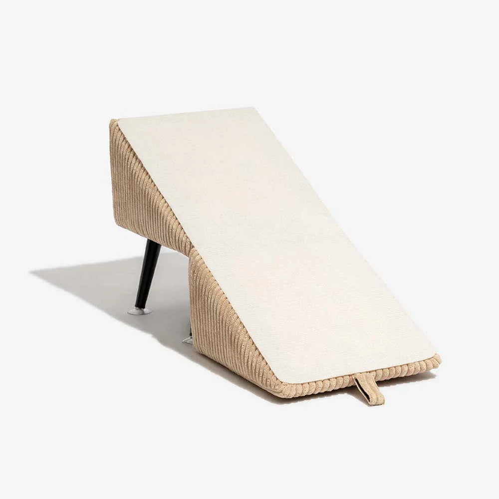 Rampe pour animaux 3-en-1 en velours côtelé confortable avec alliage renforcé et tabouret latéral – StepSure