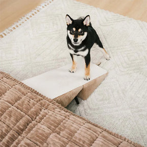 Rampe pour animaux 3-en-1 en velours côtelé confortable avec alliage renforcé et tabouret latéral – StepSure