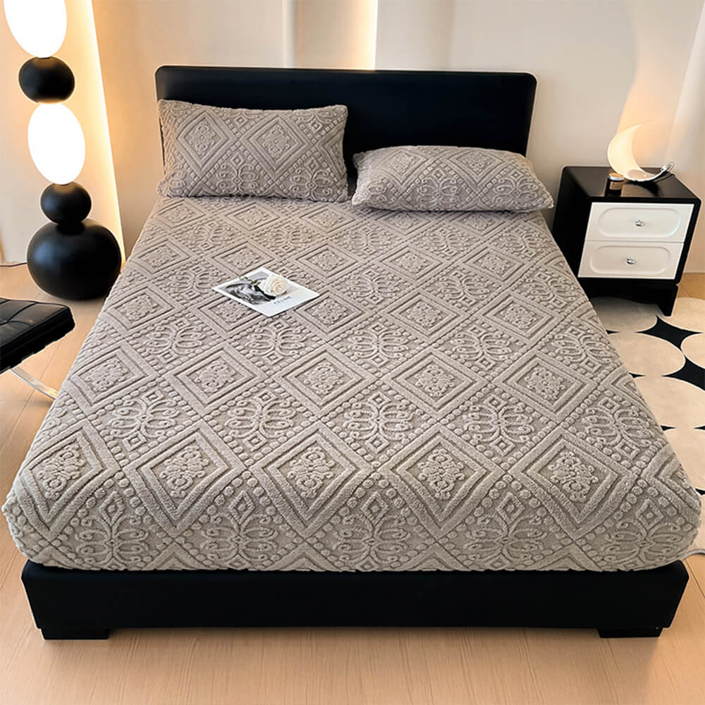 Housse de matelas en velours de lait chaud gaufré de style baroque