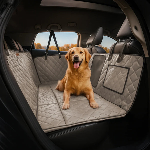 Housse de siège auto pour chien en simili cuir premium résistante à l'eau - RideProtector