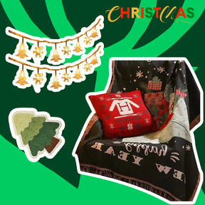 Couverture décorative de Noël - Ensemble cadeau 3pcs