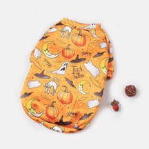 Costume Douillet pour Animaux en Motif Halloween | Design Citrouille & Fantôme pour Automne et Hiver