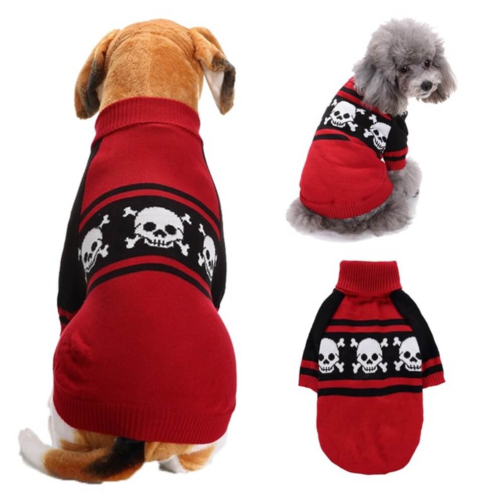 Pull de Halloween pour animaux de compagnie | Vêtement pour chien chaud et confortable à motif Halloween