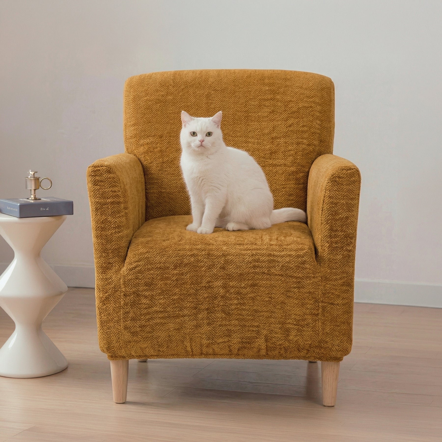 Housse de fauteuil, canapé extensible confortable et résistante aux griffures.