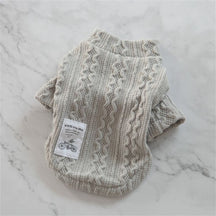 Pull en tricot torsadé confortable et élégant pour chien - Parfait pour les journées froides