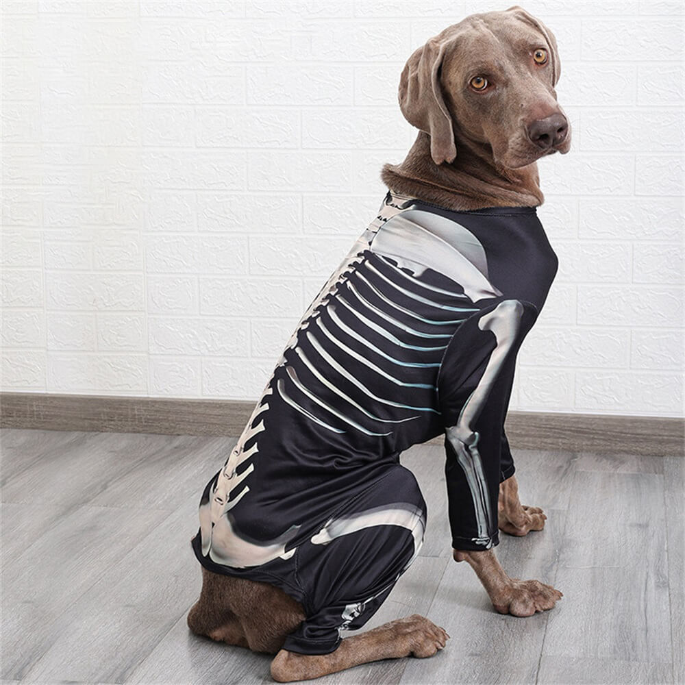 Costume Halloween Élastique Squelette pour Grands Chiens