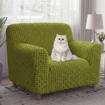 Housse de fauteuil, canapé extensible magique en seersucker et respirant, style crème, à couverture complète.