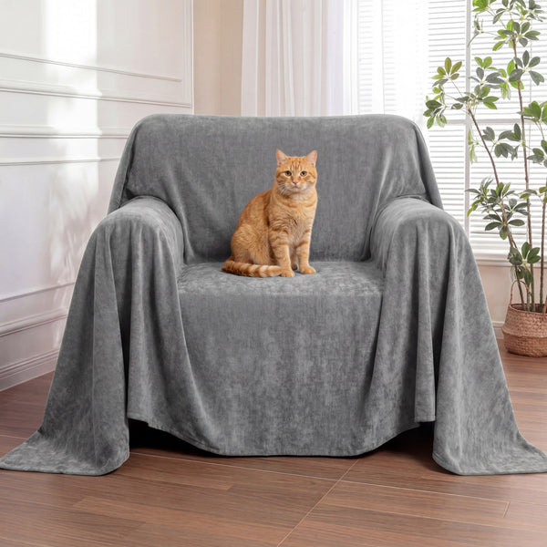 Jeté de canapé Housse de fauteuil, canapé imperméable résistante aux rayures et sans peluches
