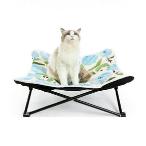 Lit de camping pliable résistant à l'humidité pour chat et chien motif floral