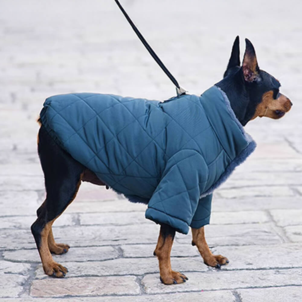 Manteau pour chien en fausse fourrure chaude et confortable avec boutons-pression