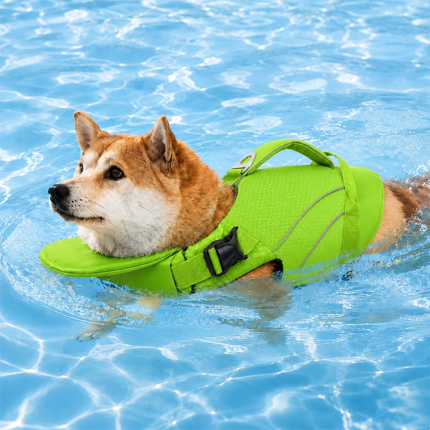 Gilet de sauvetage pour chien avec support de menton amovible