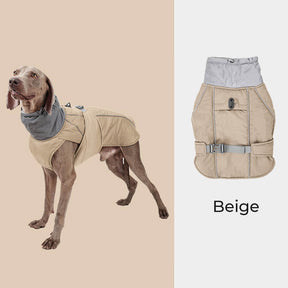 Veste imperméable chaude à col haut et réfléchissante pour chien