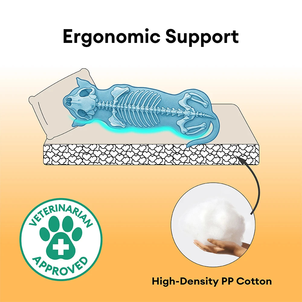 Lit apaisant pour chien en peluche moelleuse, inspiré du biscuit, avec oreiller – SweetNap