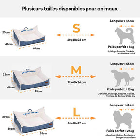 Canapé-lit lavable en peluche pour chien - Crème Douce