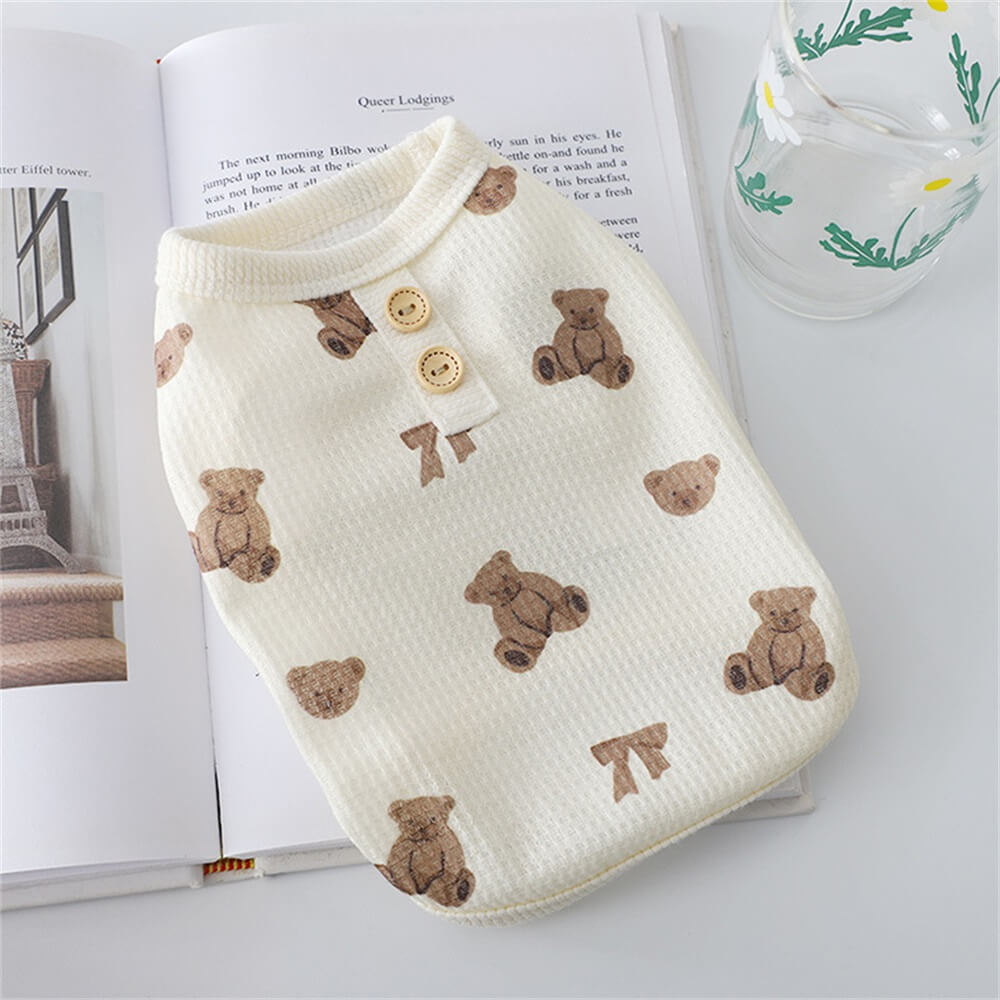 Gilet pour chien adorable avec imprimé Teddy – Parfait pour l'intérieur et l'extérieur