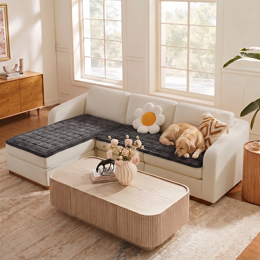 Matelas pour animaux en flanelle doux et paresseux, respirant, avec protection anti-dérapante pour canapé sectionnel.