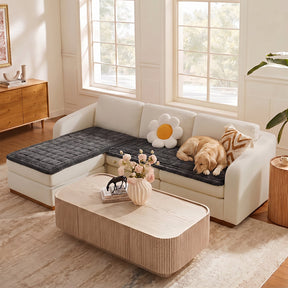 Matelas pour animaux en flanelle doux et paresseux, respirant, avec protection anti-dérapante pour canapé sectionnel.