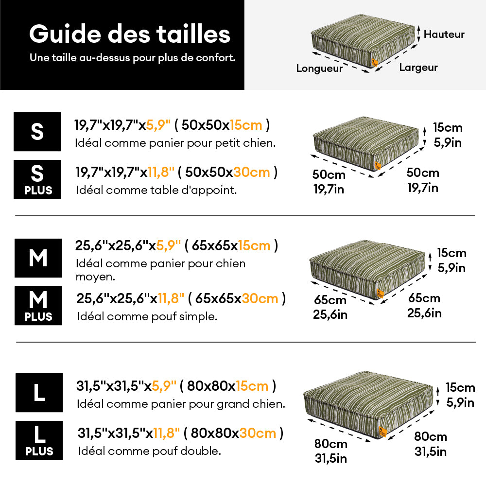 Pouf de rangement durable et lit pour chien - Funnyfuzzy SnugNest