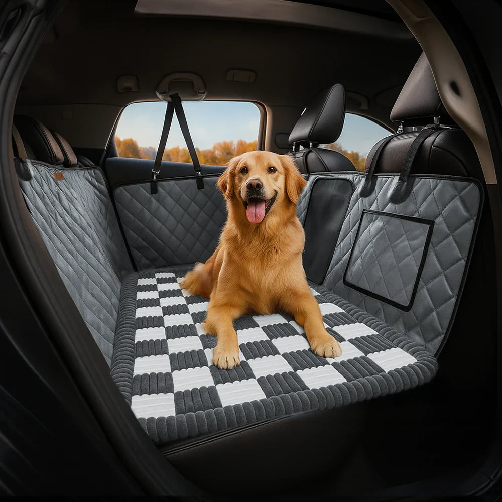 Housse de siège auto pour chien en simili cuir premium résistante à l'eau - RideProtector