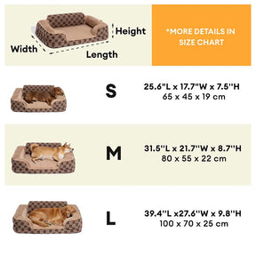 Lit orthopédique pour chien en peluche à motifs checkered – CloudNooki