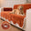 Couvre-canapé en velours plush imperméable avec bord ondulé contrasté