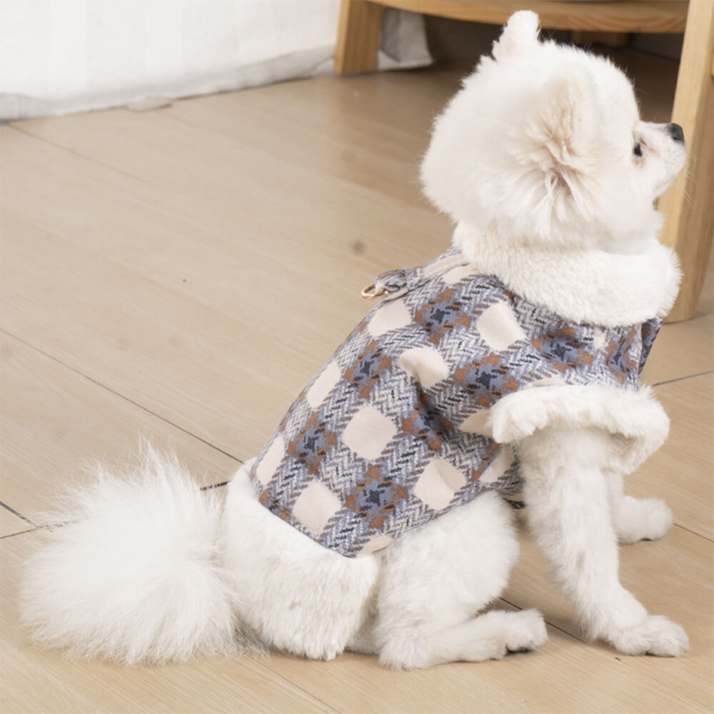 Veste polaire à carreaux pour chien - Une veste d'hiver chaude et élégante