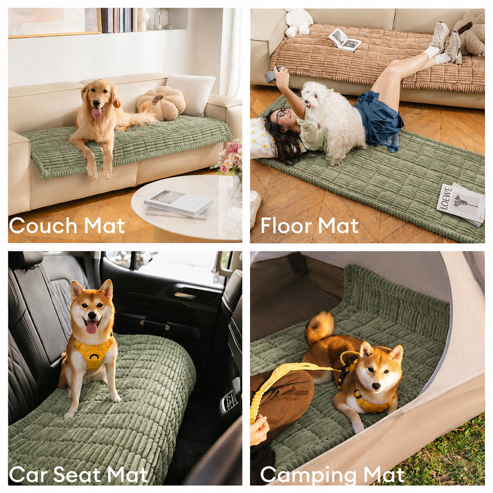 Tapis pour animaux en flanelle douce imperméable, respirant, anti-dérapant pour canapé.