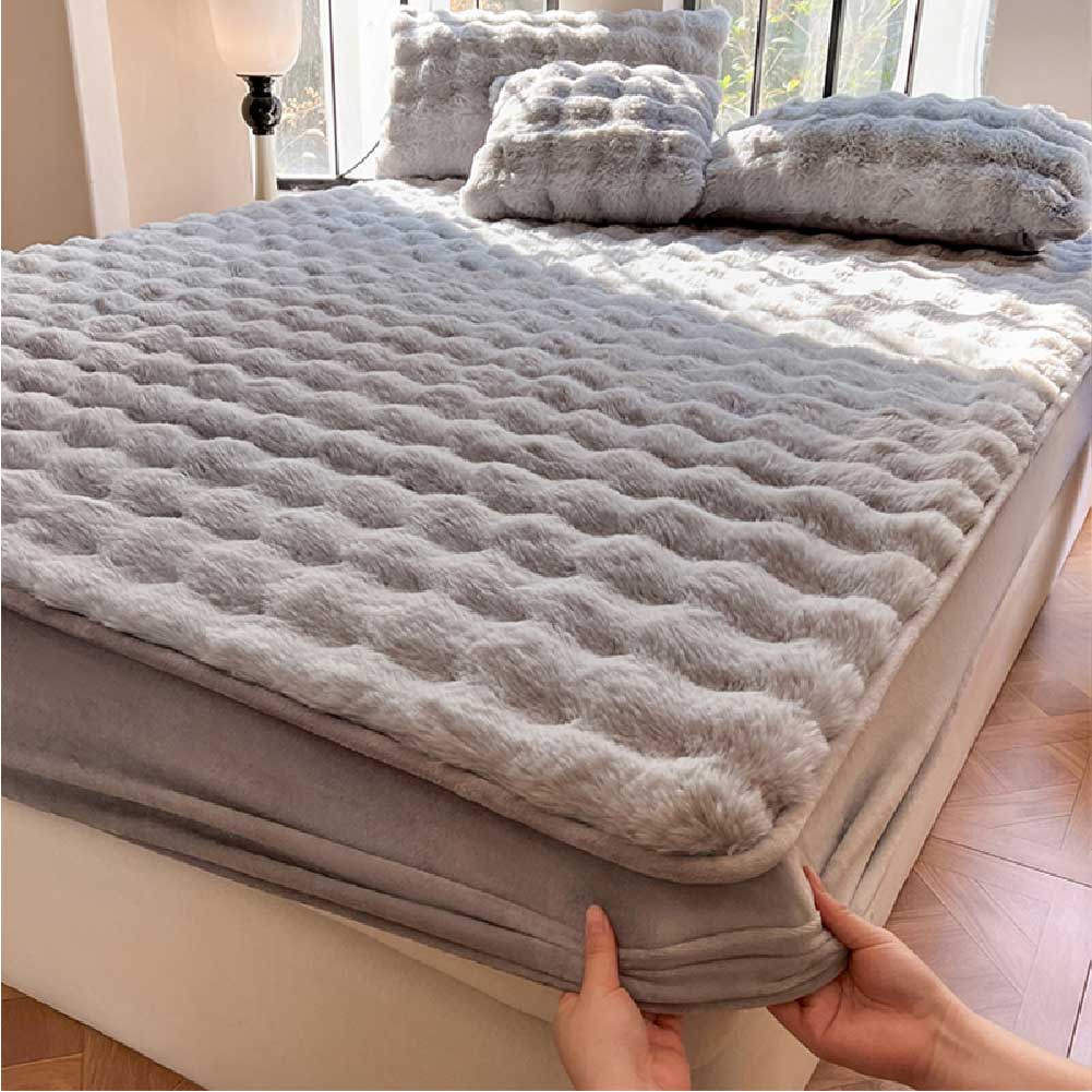 Drap-housse en velours doux pour matelas chaud et agréable Housse de matelas