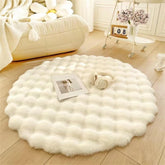 Crème Style Tapis Rond Moelleux Épais