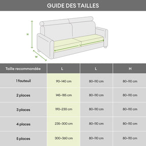 Housse de canapé extensible 3 place en tissu chevrons, pleine couverture, confortable et résistante aux griffures.