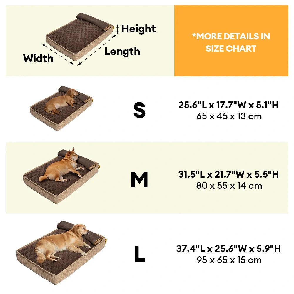 Lit orthopédique pour chien détachable, câlin et chaud - Cocoon à carreaux