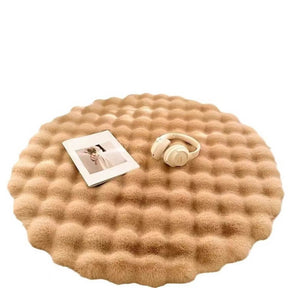 Crème Style Tapis Rond Moelleux Épais