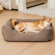 Lit pour chien confortable en velours côtelé détachable résistant aux rayures et respirant