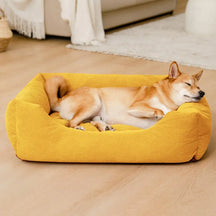 Lit pour chien confortable en velours côtelé détachable résistant aux rayures et respirant