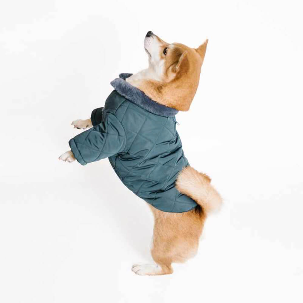 Manteau pour chien en fausse fourrure chaude et confortable avec boutons-pression