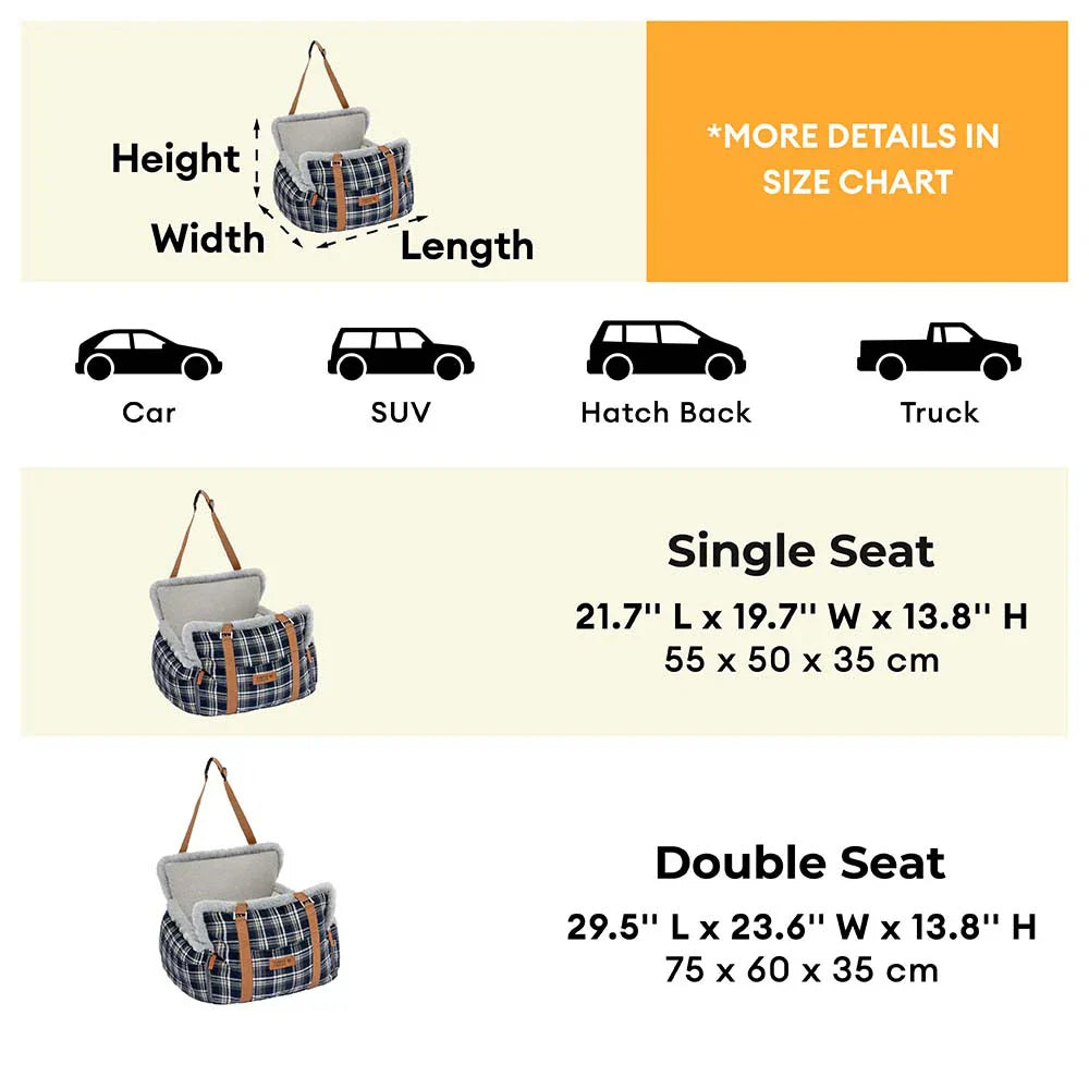 3 en 1 Siège auto pour chien en peluche et chaud - Cruiser d'hiver