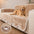 Couvre-canapé en velours plush imperméable avec bord ondulé contrasté