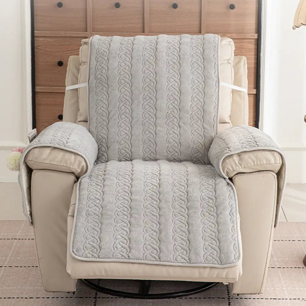 Housse fauteuil de canapé inclinable toutes saisons, résistante aux rayures, antidérapante, avec des sangles élastiques.
