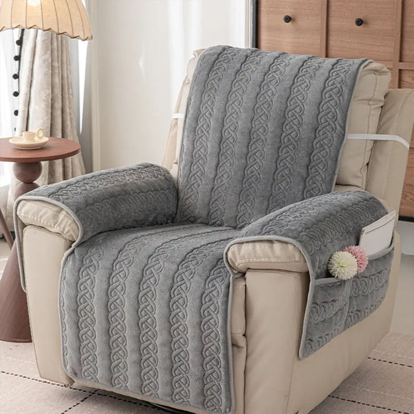 Housse fauteuil de canapé inclinable toutes saisons, résistante aux rayures, antidérapante, avec des sangles élastiques.