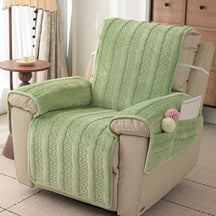 Housse fauteuil de canapé inclinable toutes saisons, résistante aux rayures, antidérapante, avec des sangles élastiques.