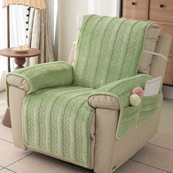Housse fauteuil de canapé inclinable toutes saisons, résistante aux rayures, antidérapante, avec des sangles élastiques.
