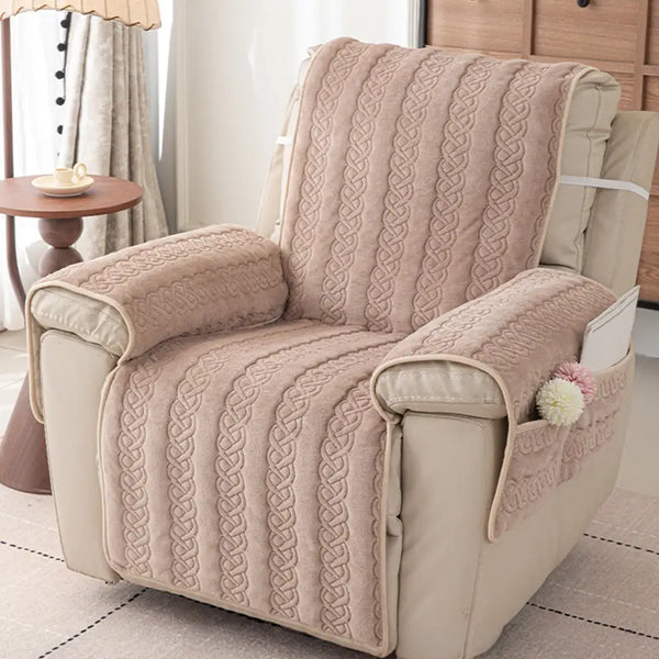 Housse fauteuil de canapé inclinable toutes saisons, résistante aux rayures, antidérapante, avec des sangles élastiques.