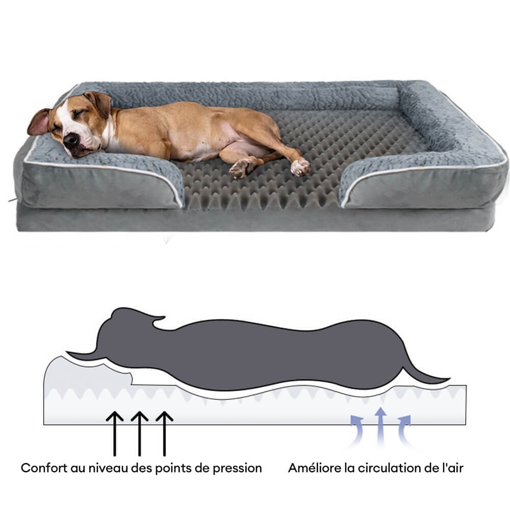 Lit Orthopédique Pour Chien Amovible Étanche Soutien Complet