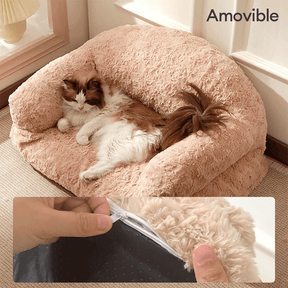 Canapé-lit doux et chaud pour chien et chat amovible et lavable avec support complet