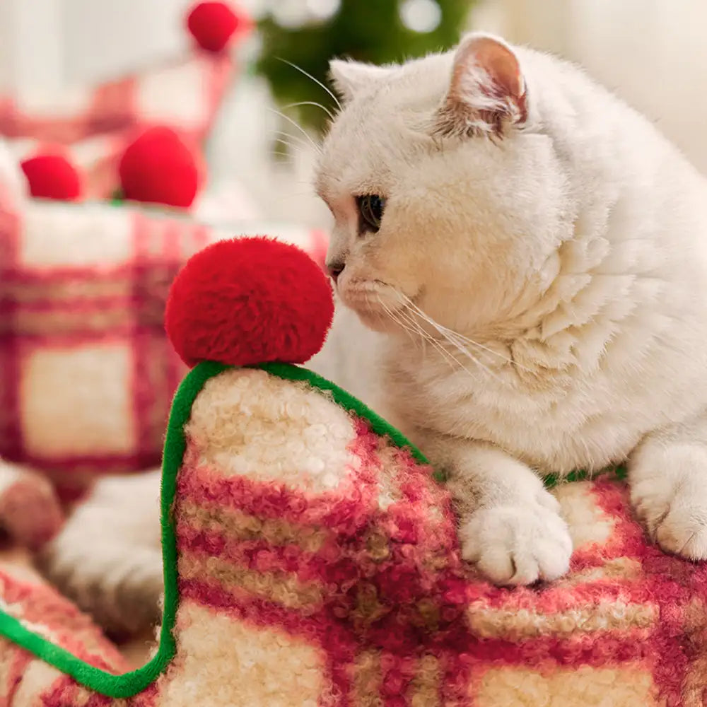 Canapés pour chiens en peluche épaissie à carreaux de mode de parc d'attractions