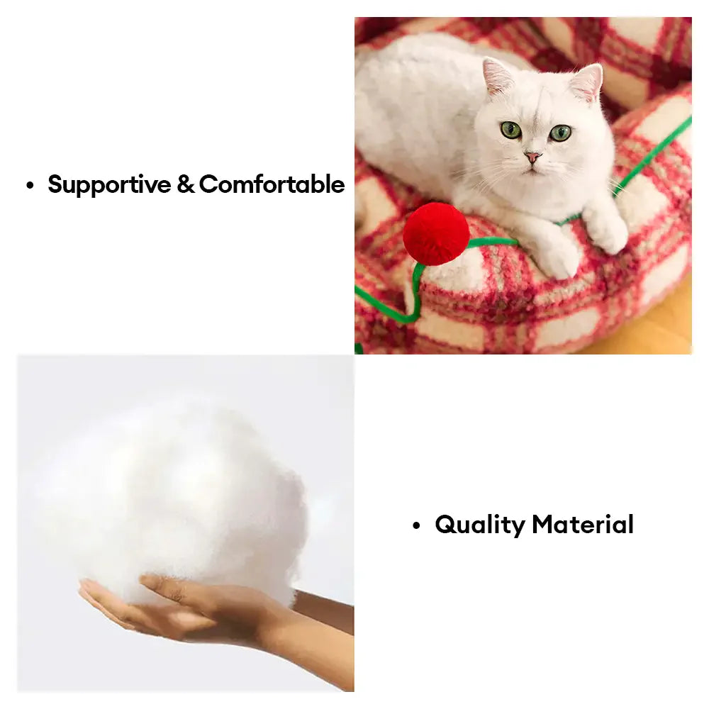 Canapés pour chiens en peluche épaissie à carreaux de mode de parc d'attractions