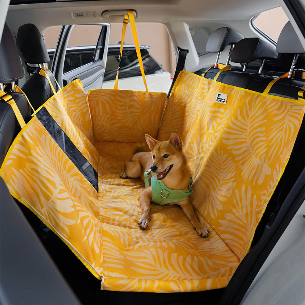 Housse de Siège Arrière pour Voiture Chien Imperméable Imprimé Palmier - Charme Tropical